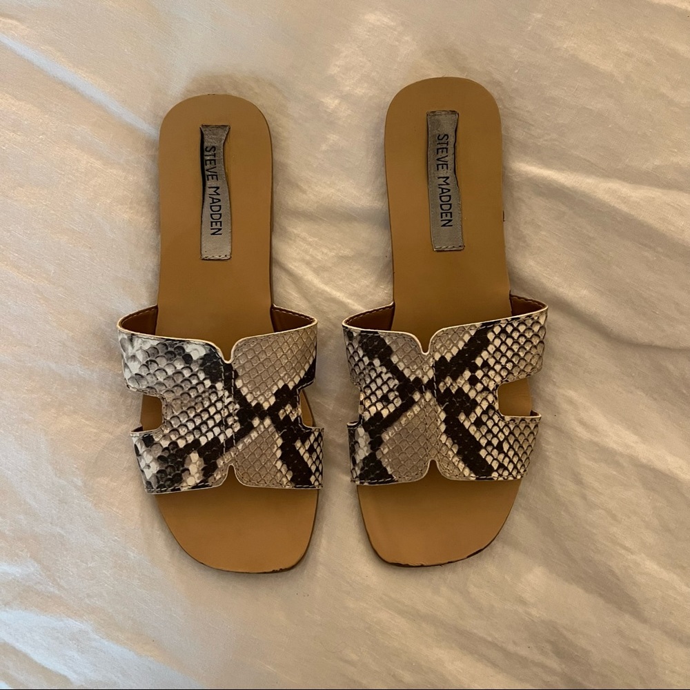 Steve Madden Sayler Snake Print Slide Sandals - image 2